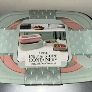 8 Piece Prep & Store Containers with Leak-Proof Vented Lids